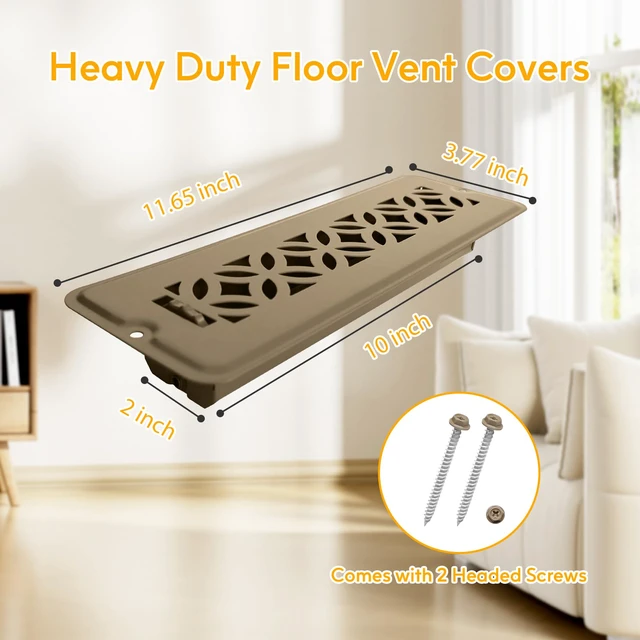 Alt view image 4 of 7 - 5 Pack Floor Vent Covers,Floor Register 2x10,Adjustable Decorative Vent Covers for Home Floor (2"X10"- 5pack)