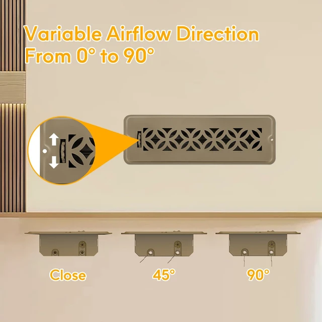Alt view image 6 of 7 - 5 Pack Floor Vent Covers,Floor Register 2x10,Adjustable Decorative Vent Covers for Home Floor (2"X10"- 5pack)