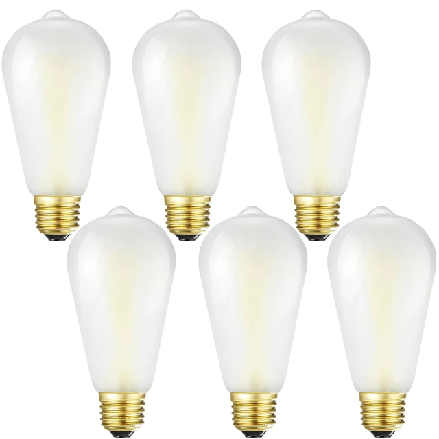 Main image of Frosted E26 Edison Bulbs 8W LED Bulb, Dimmable 3000K Soft White Light Bulb 8W Frosted Light Bulb Equal 75 watt Vintage Edison Bulb,ST58 Antique LED Filament Bulb with 90+ CRI,850LM,AC120V,6Pack