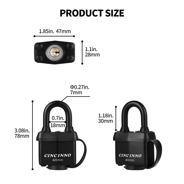 Alt view image 2 of 6 - 40mm Padlock with Key,Weatherproof Laminated Steel Locks with Keys,Heavy Duty Keyed Alike Padlocks for Outdoor Use,12 Pack