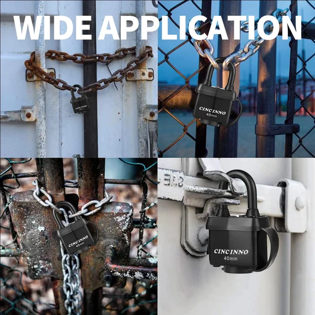Alt view image 6 of 6 - 40mm Padlock with Key,Weatherproof Laminated Steel Locks with Keys,Heavy Duty Keyed Alike Padlocks for Outdoor Use,12 Pack
