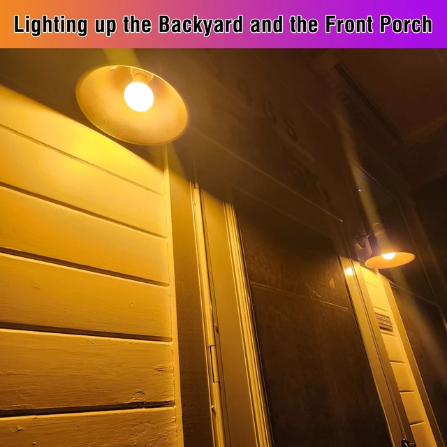 Alt view image 7 of 7 - A19 Amber Light Bulbs 1800K,9W Warm Light Bulb 800Lm, Blue Light Blocking Orange Yellow Light Bulb 60 Watt Equivalent, E26 Base for Healthy Sleep, Bedroom, Porch, Patio Lighting, Non-Dimmable, 2 Pack