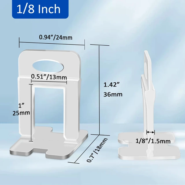 Alt view image 2 of 7 - Tile Spacers 2400 Pcs Tile Clips, Tile Leveling System Clips 1/8 Inch Tile Leveling Clips for Floor Wall Installation, Ceramic Porcelain Tiles and Stone Installation, Help Correct Tile Bowing