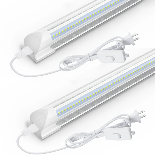 Main image of 1.5FT LED Shop Light, 20W Under Cabinet Lighting 6000K, V-Shape 18" T8 Tube Fixtures, Linkable Under Counter Lights for Kitchen, Workbench, Workshop, Plug and Play, ETL Listed, 2 Pack