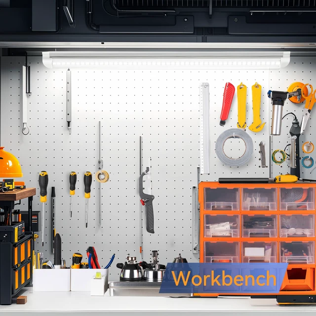 Alt view image 5 of 7 - 1.5FT LED Shop Light, 20W Under Cabinet Lighting 6000K, V-Shape 18" T8 Tube Fixtures, Linkable Under Counter Lights for Kitchen, Workbench, Workshop, Plug and Play, ETL Listed, 2 Pack