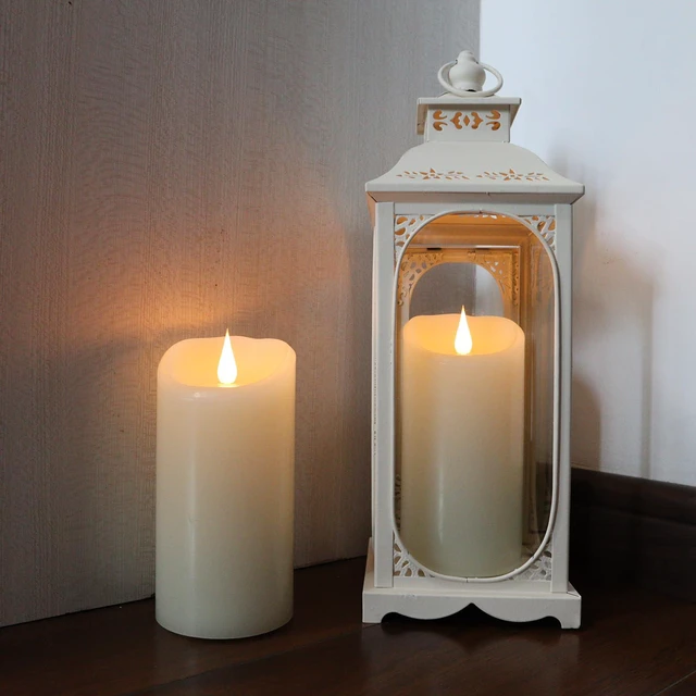 Alt view image 3 of 7 - Flameless Candles Flickering 3D Moving Flame, Last 1000+ Hours Battery Operated Candles with Timer, Ivory Real Wax Electric LED Pillar Candles for Home Wedding Decoration | 3" x 6"