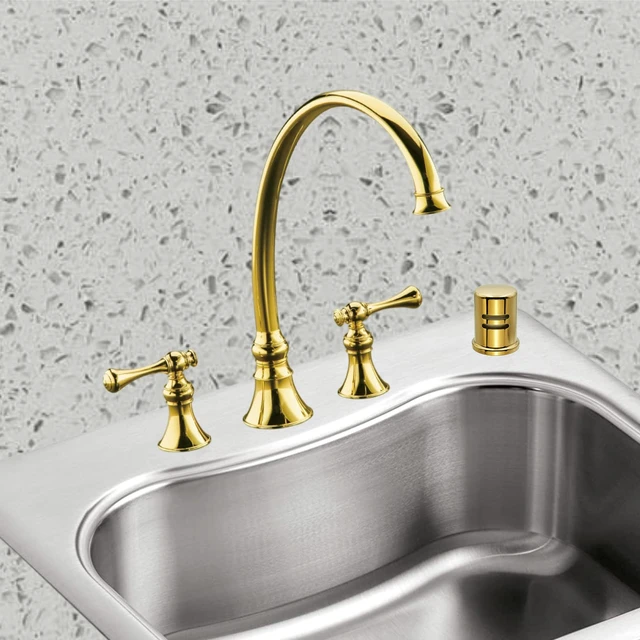 Alt view image 2 of 7 - Dishwasher Air Gap Kits with Dishwasher Air Gap Cover and Matching Escutcheon, Replacement air gap dishwasher,Solid Brass Air Gap Cap, Polished Brass Finish