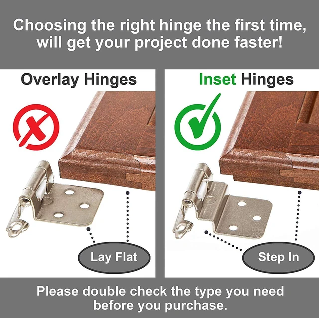 Alt view image 2 of 5 - 3/8" Inset Cabinet Hinges Bronze (25 Pair -50 Pcs) Oil Rubbed Bronze Offset Self Closing Cabinet Hinges for Kitchen Cabinets w/Bumpers & Upgraded Screws