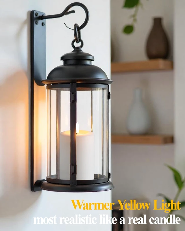 Alt view image 6 of 7 - 3"x6" Flickering Flameless Candles with Remote Timer, LED Candles Set of 3 White Battery Operated Candles, Fake Pillar Candles for Fireplace, Centerpiece and Rustic Decor (Real Wax)