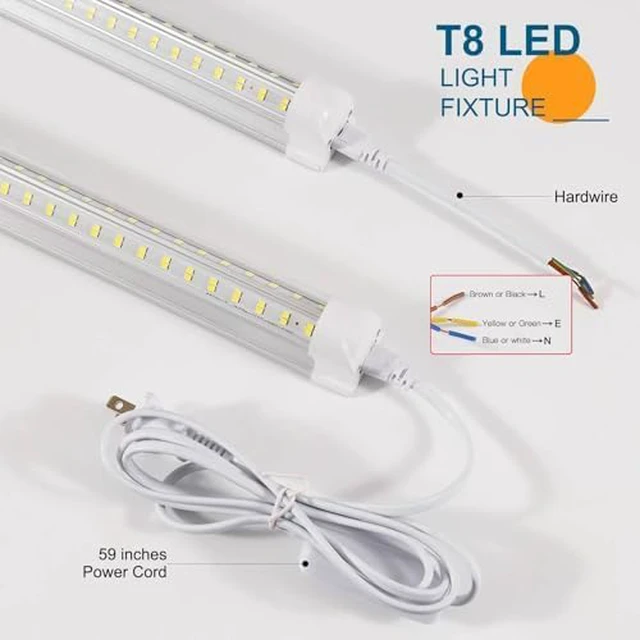 Alt view image 3 of 6 - 3FT Lights 36W 6500K 5000LM Daylight,Foot Led Shop Lights 110V Linkable Clear Cover Integrated V-Shape for Shop Garage Warehouse Workshop Commercial Bay Lighting(2-Pack)