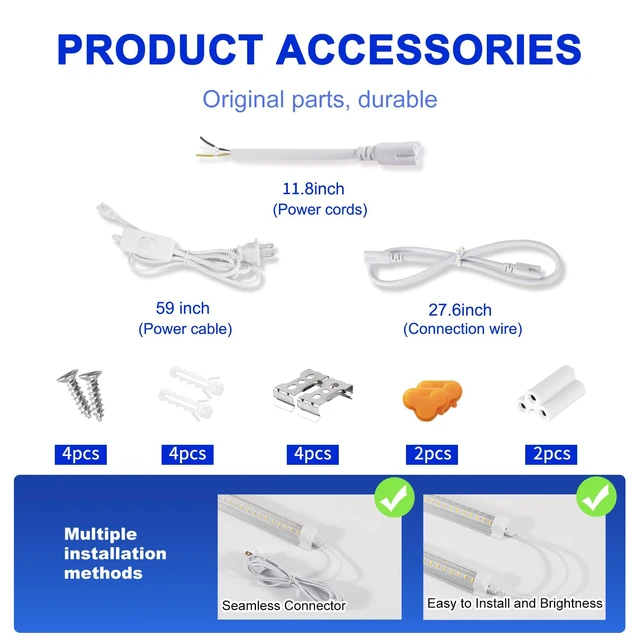 Alt view image 5 of 6 - 3FT Lights 36W 6500K 5000LM Daylight,Foot Led Shop Lights 110V Linkable Clear Cover Integrated V-Shape for Shop Garage Warehouse Workshop Commercial Bay Lighting(2-Pack)