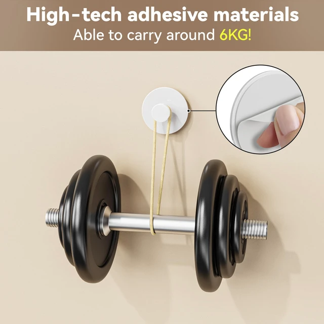 Alt view image 2 of 6 - White Adhesive Wall Hook for Coat and Towel: Extra Sticky 12 LB (Max), Stainless Coat Rack Door Holder Hanger, 6-Pack Heavy Duty