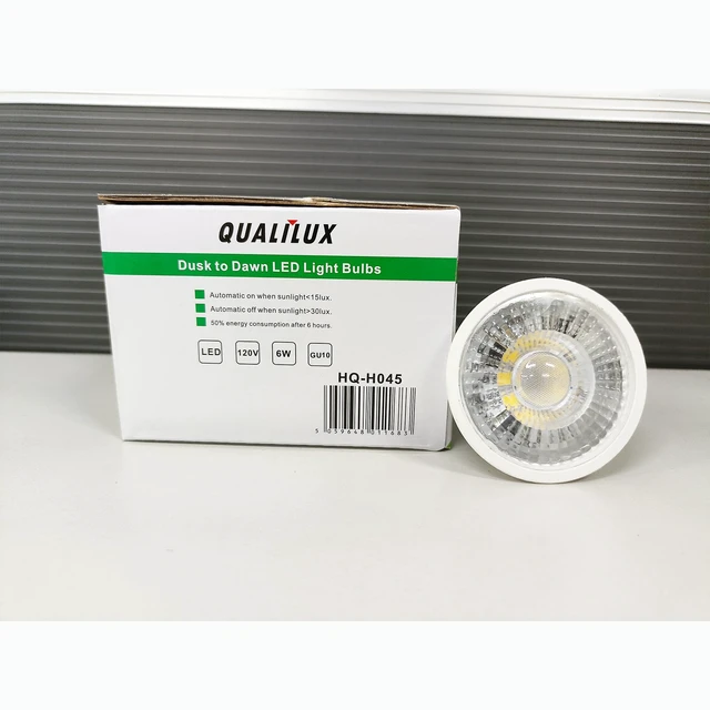 Alt view image 2 of 5 - Dusk to Dawn Light Bulbs, Auto On/Off Light Sensing LED Bulbs Outdoor,Daylight, MR16 GU10 4-Pack, 6W 500LM 50W Equivalent, HQ-H045