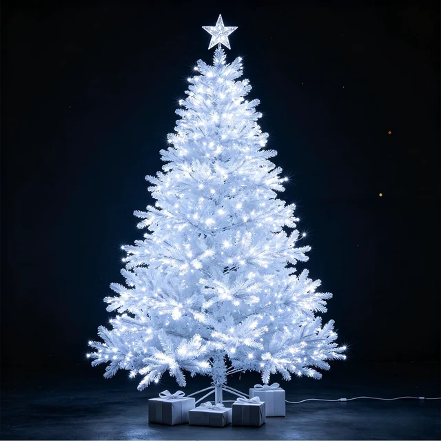 Alt view image 7 of 7 - 300 LED String Lights Outdoor Indoor, Extra Long 98.5FT Super Bright Christmas Lights, 8 Lighting Modes, Plug in Waterproof Fairy Lights for Holiday Wedding Party Bedroom Decorations (White)
