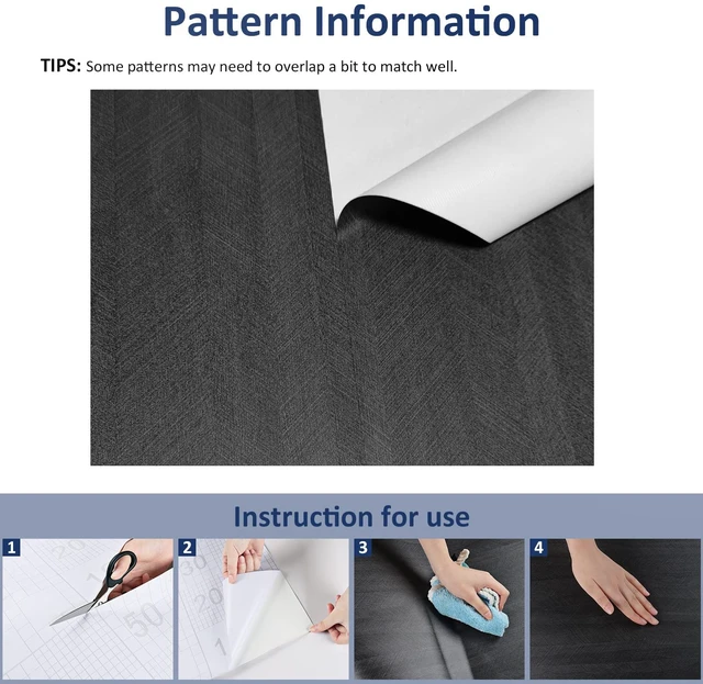 Alt view image 6 of 7 - Wood Countertop Contact Paper Peel and Stick Wallpaper Waterproof Self Adhesive Faux Wood Grain Contact Paper for Countertops Kitchen Cabinet Wall Furniture Wooden Vinyl Wrap 15.8"x393" Black