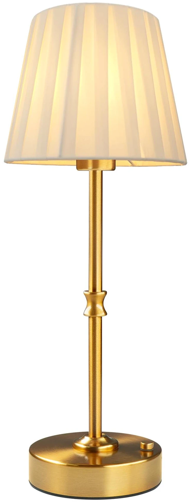 Main image of Cordless Table Lamp Rechargeable: Fast Charging & Long Lasting - 2700K Warm Light Small Vintage Gold Lamps -Bedside Dinning Living Room Bedroom - Pleated Shade