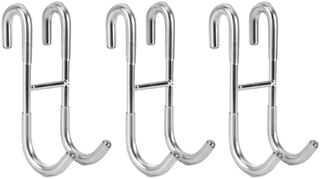 Main image of Shower Door Hooks (3-Pack), Towel Hooks for Bathroom Frameless Glass Door, Shower Squeegee Hooks, Silver