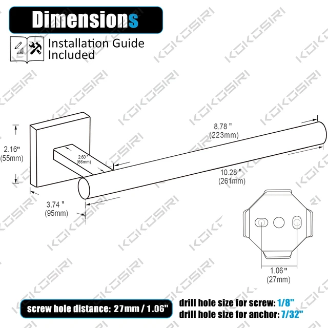 Alt view image 2 of 7 - Bathroom Towel Bar Hand Towel Holders Wall Mount Toilet Kitchen Cabinet Paper Holder Stainless Steel Bath Accessories Oil Rubbed Bronze 2 Pack, B3008ORB-P2