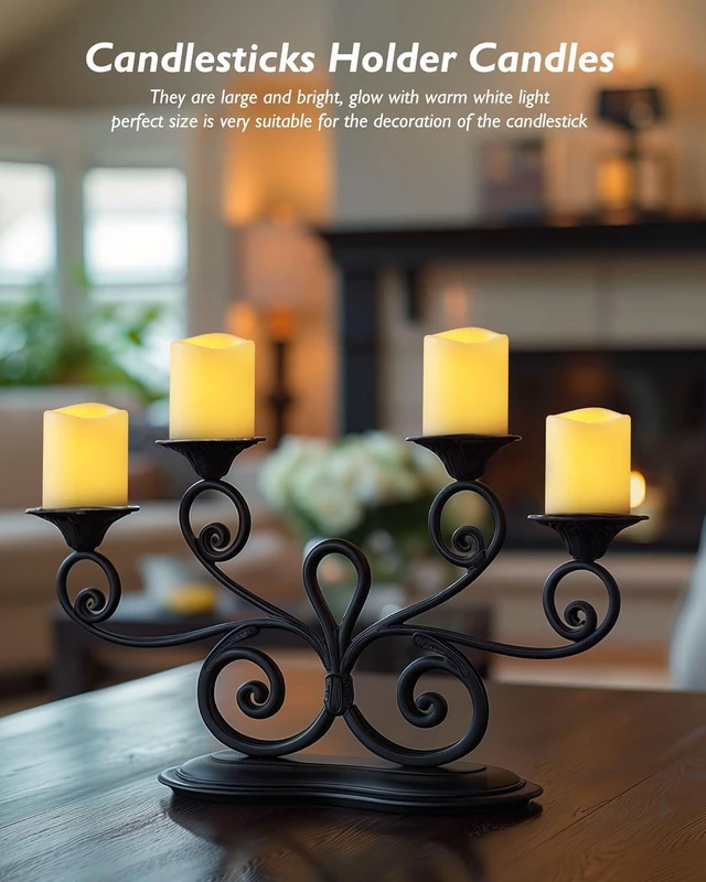 Alt view image 5 of 6 - 24 Pack Flameless LED Votive Tealight Candles with Timer Remote 2/4/6/8h timer remote included, 400hr CR2450 battery, warm white flicker glow, flicker/steady mode, for Hard to Reach Spots