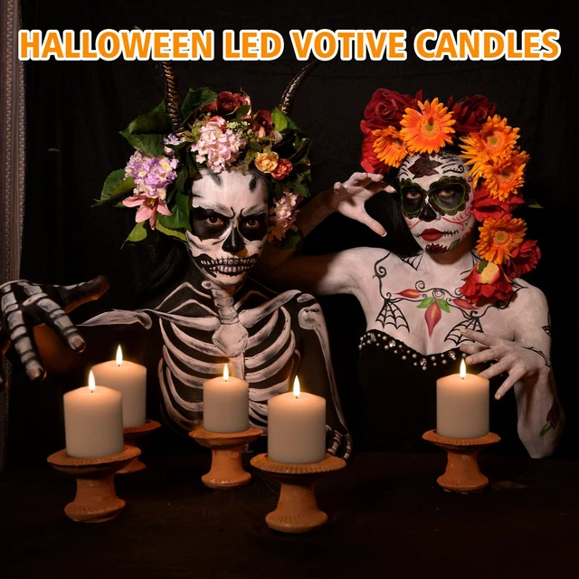 Alt view image 3 of 6 - Wax Votive Flameless Candles Battery Operated Remote Timer White Battery Include, Pillar LED Fake candles,Realistic 3D Flame, Christmas Wedding Party Holiday Home Decor, 2 x 3.2 In, 6 Pack