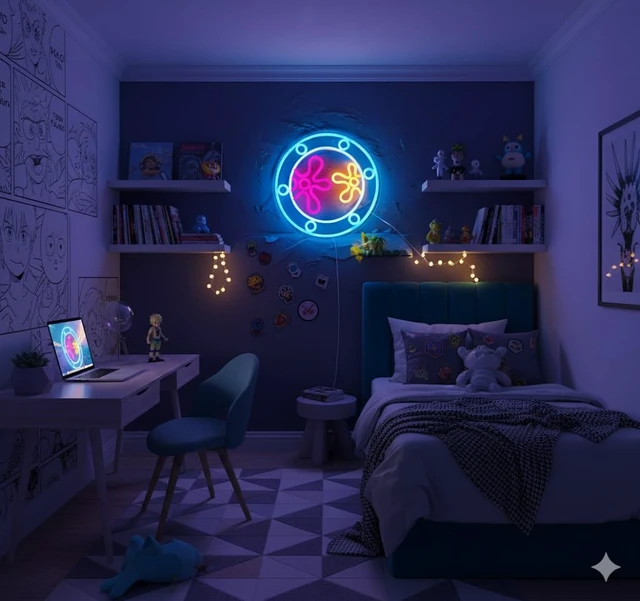 Alt view image 4 of 7 - Ocean World Porthole Neon Lights, LED Under Sea Porthole Neon Signs for Wall Decor,USB Night Light for Game Room Bedroom Birthday Wedding Party Gifts(13.3 * 13.3in)