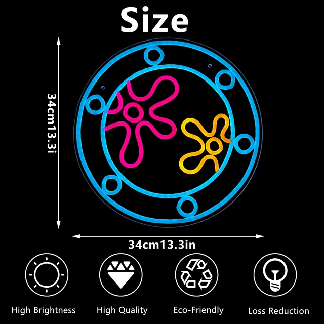 Alt view image 6 of 7 - Ocean World Porthole Neon Lights, LED Under Sea Porthole Neon Signs for Wall Decor,USB Night Light for Game Room Bedroom Birthday Wedding Party Gifts(13.3 * 13.3in)