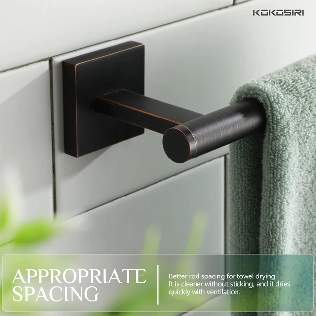 Alt view image 4 of 7 - Bathroom Towel Bar Hand Towel Holders Wall Mount Toilet Kitchen Cabinet Paper Holder Stainless Steel Bath Accessories Oil Rubbed Bronze 2 Pack, B3008ORB-P2