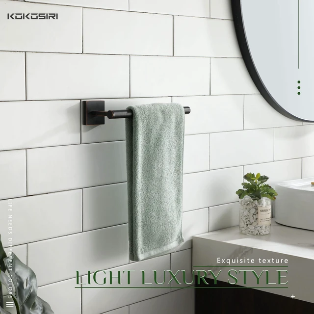 Alt view image 5 of 7 - Bathroom Towel Bar Hand Towel Holders Wall Mount Toilet Kitchen Cabinet Paper Holder Stainless Steel Bath Accessories Oil Rubbed Bronze 2 Pack, B3008ORB-P2