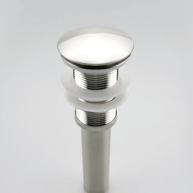 Alt view image 5 of 7 - Bathroom Sink Pop Up Drain Assembly Without Overflow Fits 1.57 to 2.36 Inch Sink Openings with 1-1/4 Inch Tailpiece Large Cap Solid Brass Drain Stopper (Brushed Nickel) (Pack of 2)
