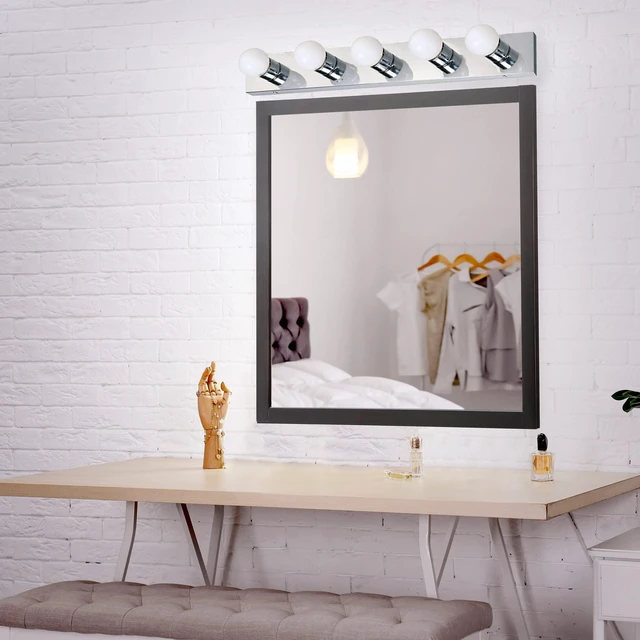 Alt view image 7 of 7 - 509653 5-Light Vanity Strip Light Contemporary Dimmable for Bathroom, Bedroom, Makeup Vanity, Polished Chrome
