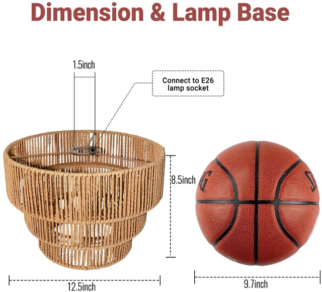 Alt view image 4 of 7 - Rattan Pendant Light Hanging Lamps - 16.4ft Plug in Cord Hanging Light Fixture Plug Into Wall Outlet Pendant Lighting with On Off Switch for Bedroom Living (3-Tier Rattan Lamp Shade)