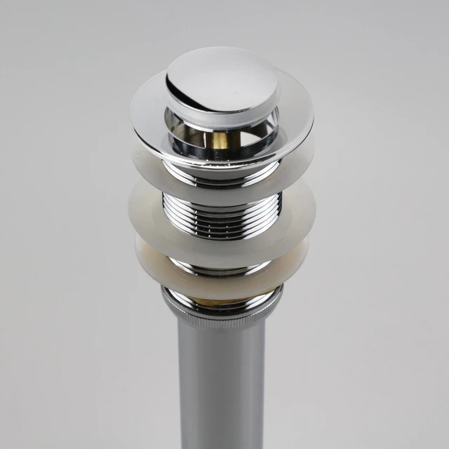 Alt view image 2 of 7 - Bathroom Sink Pop Up Drain Assembly Without Overflow Fits 1.57 to 2.36 Inch Sink Openings with 1-1/4 Inch Tailpiece Small Cap Solid Brass Drain Stopper (Polished Chrome) (Pack of 2)