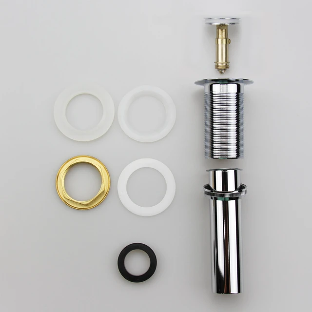 Alt view image 5 of 7 - Bathroom Sink Pop Up Drain Assembly Without Overflow Fits 1.57 to 2.36 Inch Sink Openings with 1-1/4 Inch Tailpiece Small Cap Solid Brass Drain Stopper (Polished Chrome) (Pack of 2)
