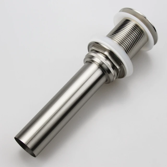 Alt view image 2 of 7 - Bathroom Sink Pop Up Drain Assembly Without Overflow Fits 1.57 to 2.36 Inch Sink Openings with 1-1/4 Inch Tailpiece Small Cap Solid Brass Drain Stopper (Brushed Nickel) (Pack of 2)