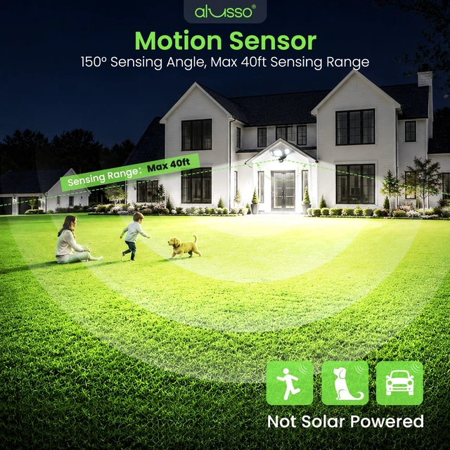 Alt view image 6 of 7 - Motion Sensor Outdoor Lights, 40W 4500LM Flood Lights Outdoor 120V Night Light 2400K/3000K/4000K/6500K 3 Modes (Dusk to Dawn/Auto/On Time), Waterproof Hardwired Security Light ETL Listed, 1PC