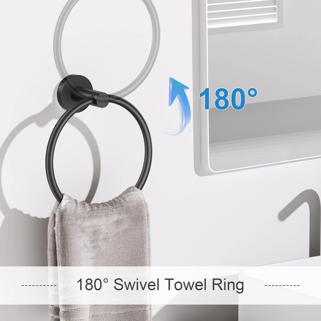 Alt view image 4 of 7 - Matte Black Bathroom Hardware Set, 5 Pieces Black Towel Bar Bathroom Accessories Set, Upgraded Toilet Paper Holder with Shelf, 23.6 Inch Towel Rack Towel Holder for Bathroom Wall