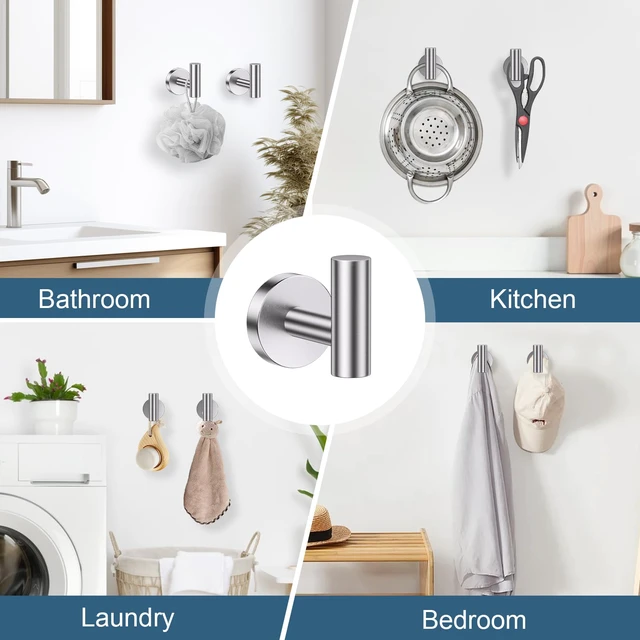 Alt view image 5 of 7 - Brushed Nickel Bathroom Hardware Set, 5 Pieces Towel Bar Bathroom Accessories, Upgraded Toilet Paper Holder with Shelf Set, 23.6 Inch Towel Rack Towel Holder for Bathroom Wall