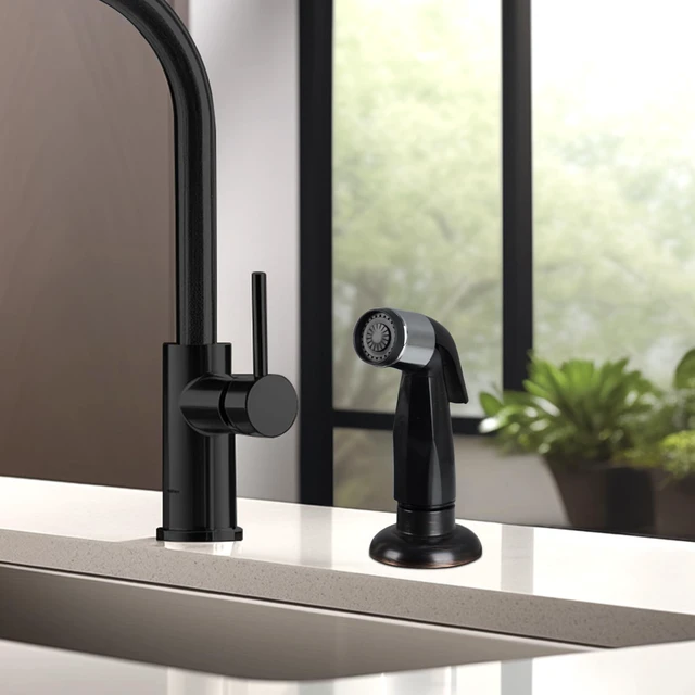 Alt view image 7 of 7 - Universal Sink Sprayer Attachment for Kitchen Faucet, Matteblack NSF/ANSI/CAN 372 Certified, Kitchen Side Sprayer Head Compatible with Delta, Moen, Kohler and OEM Brands Pull Out Spray Head