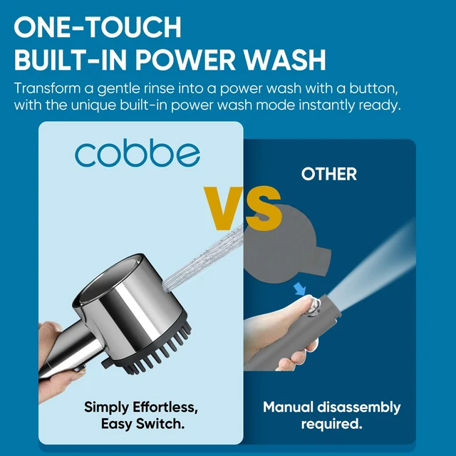 Alt view image 4 of 7 - Filtered Shower Head with Handheld, 5 Spray Mode Showerhead with Filters Filtered Shower Head with Handheld Built-in Power Wash - Remove Chlorine - Reduces Dry Itchy Skin, Chrome