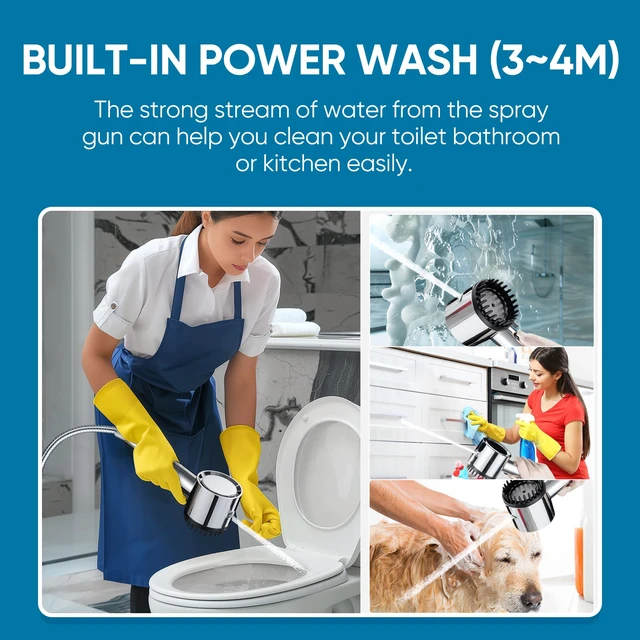 Alt view image 7 of 7 - Filtered Shower Head with Handheld, 5 Spray Mode Showerhead with Filters Filtered Shower Head with Handheld Built-in Power Wash - Remove Chlorine - Reduces Dry Itchy Skin, Chrome