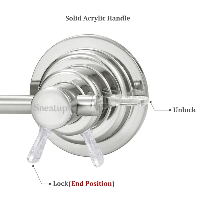 Alt view image 3 of 6 - Suction Cup Extendable 17-29" Stainless Steel Towel Bar (Brushed Nickel)