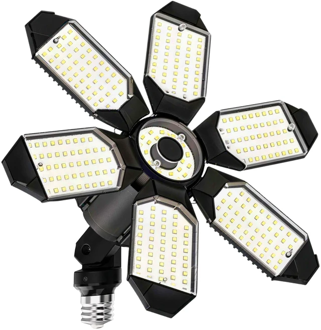 Main image of Led Garage Lights Bulb 1 Pack 200W Bright Rotatable Ceiling Led Shop Lights, E26/E27 Base, 6500K, 22000LM Deformable Led Garage Light for Basement, Attic and Workshop Commercial Bay Lighting