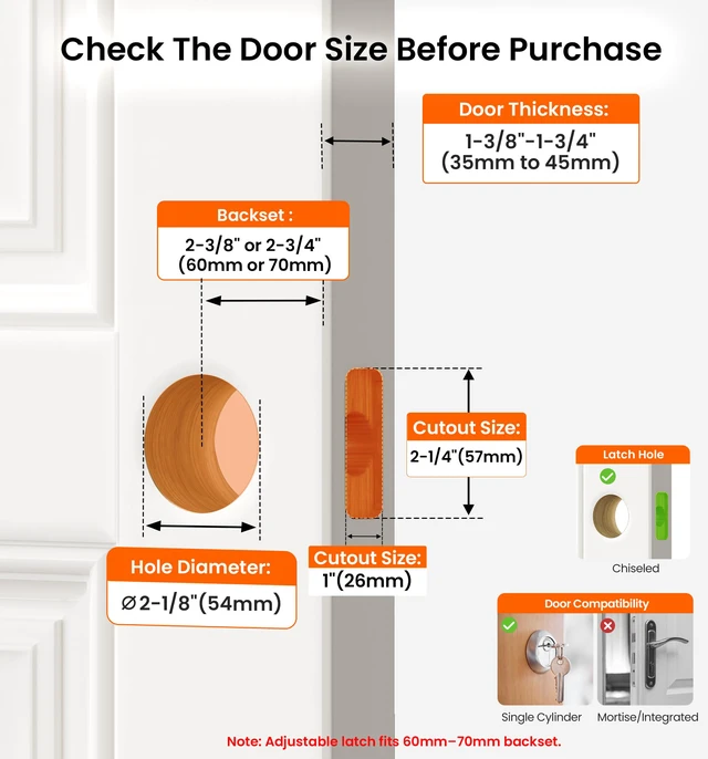 Alt view image 6 of 7 - 3 Pack Keyed Alike Entry Door Knobs with Lock & Keys, Matte Black Heavy-Duty, Rustproof, Interior & Exterior, Scratch-Resistant, ANSI Grade 3, 250K Cycles Test, Left/Right Reversible, Classic