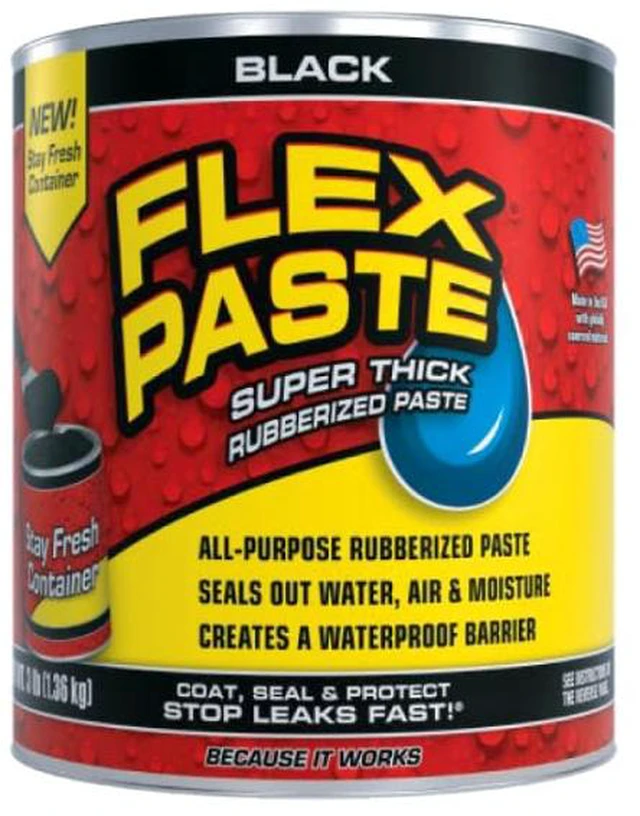 Main image of Waterproof Paintable Putty, Spackle Sealant, Fill Gaps Cracks Holes - Block Out Water and Air - UV Resistant - Walls, Drywall, EPDM, Concrete, Roof, RV Repairs, Black, Quart
