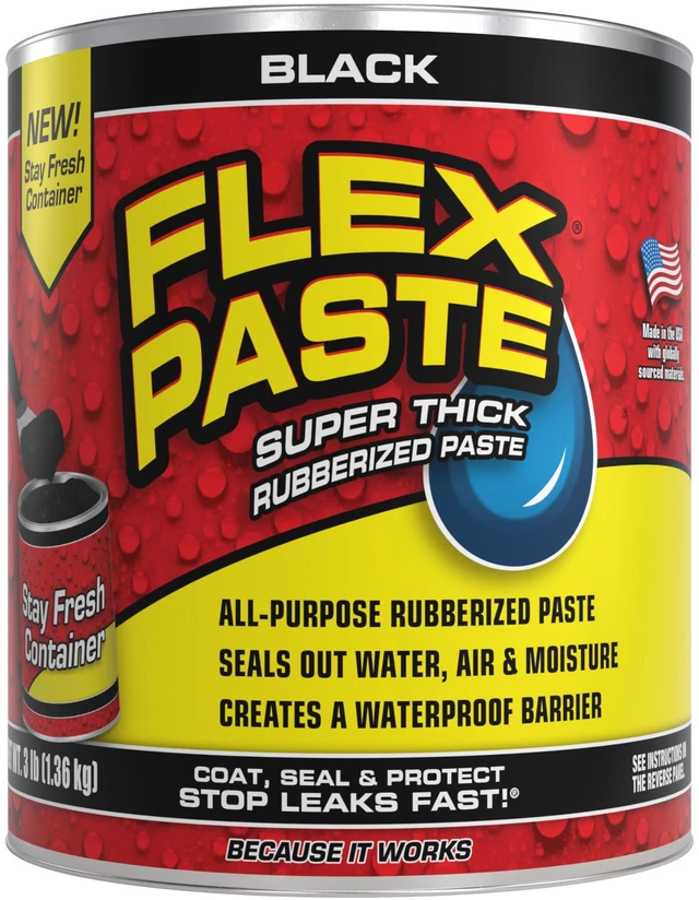 Alt view image 2 of 7 - Waterproof Paintable Putty, Spackle Sealant, Fill Gaps Cracks Holes - Block Out Water and Air - UV Resistant - Walls, Drywall, EPDM, Concrete, Roof, RV Repairs, Black, Quart
