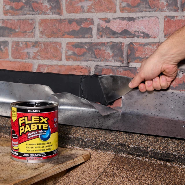 Alt view image 4 of 7 - Waterproof Paintable Putty, Spackle Sealant, Fill Gaps Cracks Holes - Block Out Water and Air - UV Resistant - Walls, Drywall, EPDM, Concrete, Roof, RV Repairs, Black, Quart