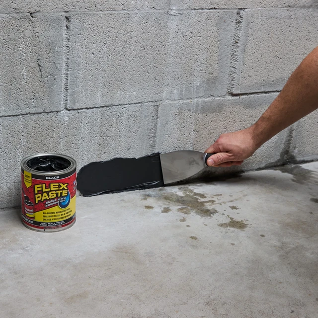 Alt view image 3 of 7 - Waterproof Paintable Putty, Spackle Sealant, Fill Gaps Cracks Holes - Block Out Water and Air - UV Resistant - Walls, Drywall, EPDM, Concrete, Roof, RV Repairs, Black, Quart