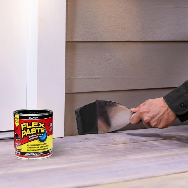 Alt view image 5 of 7 - Waterproof Paintable Putty, Spackle Sealant, Fill Gaps Cracks Holes - Block Out Water and Air - UV Resistant - Walls, Drywall, EPDM, Concrete, Roof, RV Repairs, Black, Quart