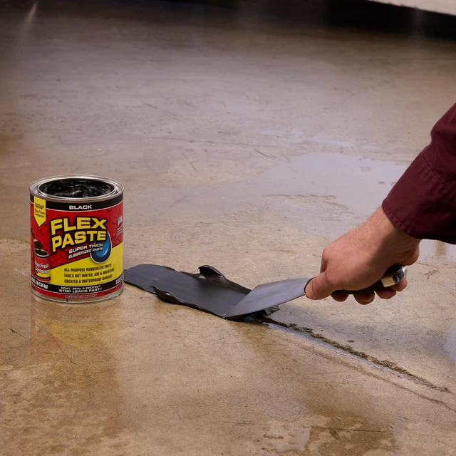 Alt view image 7 of 7 - Waterproof Paintable Putty, Spackle Sealant, Fill Gaps Cracks Holes - Block Out Water and Air - UV Resistant - Walls, Drywall, EPDM, Concrete, Roof, RV Repairs, Black, Quart