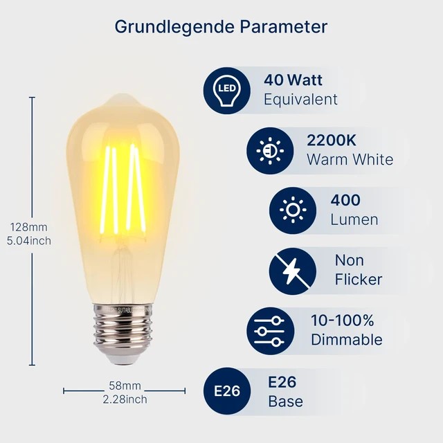 Alt view image 2 of 7 - ST19 LED Edison Bulbs 40W Equivalent, 4W Amber Glass Vintage Light Bulbs, 2200K Warm White Dimmable, High CRI 90+, 400LM E26 Base, Decorative LED Filament Bulbs for Pendant, Chandelier, 12 Pack